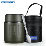 *תרמוס אוכל מנירוסטה 500 מ"ל FEIJIAN עם כף מובנית!* 🍲🥄