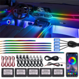 *תאורת אווירה לרכב RGB 64 צבעים 18-ב-1 עם שלט APP*