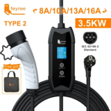 *מטען נייד לרכב חשמלי Feyree Type2 – 16A 3.5KW* 🚗⚡️
