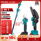*מסור חשמלי טלסקופי 3 ב-1 ללא מברשות 3500W – פתרון מקצועי לכל עבודות הגינה* 🌳✂️