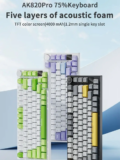 *⌨️ מקלדת גיימינג מכנית AJAZZ AK820Pro עם מסך TFT וחיבור אלחוטי/חוטי*