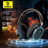 *אוזניות גיימינג אלחוטיות Baseus GH02 עם מיקרופון ותאורת RGB* 🎮🎧