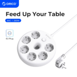 *מפצל שקעים איכותי ORICO עם כבל מאריך וחיבור EU – מושלם למשרד הביתי!* 🔌💼