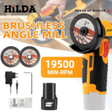 *משחזת זווית נטענת HILDA 12V מברשלס ליתיום-יון* 🔌🔧