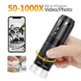 *מיקרוסקופ דיגיטלי אלחוטי נייד עם הגדלה x50-1000* 🔬📱