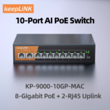 *מתג רשת KeepLiNK 10-Port Gigabit עם 8 פורטים PoE* 🚀🔌