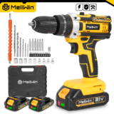 *דריל מקדחה חשמלית נטענת MELLWIN + סט ביטים מקצועי* 🔧⚡