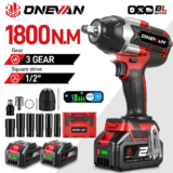 *מפתח אימפקט חשמלי אלחוטי ONEVAN – 1800N.M* 🔧💪