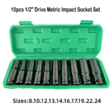 *סט 10 בוקסים מקצועיים 1/2 אינץ' עם כונן אוניברסלי* 🔧