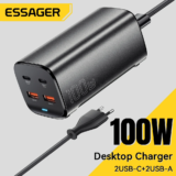 *מטען Essager 100W GaN מהיר במיוחד עם 4 יציאות לכל המכשירים* 🔌⚡️