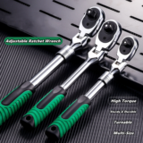 *מפתח ראצ'ט מקצועי מתכוונן 1/4-1/2 אינץ' עם ידית מתארכת* 🔧