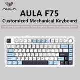 *מקלדת גיימינג מכנית אלחוטית AULA F75 – עם תאורת RGB מותאמת אישית* 🎮⌨️