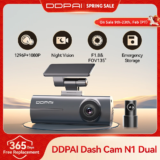 *מצלמת רכב דו כיוונית DDPAI Dash Cam N1 – תיעוד מלא קדמי ואחורי* 🚗📹