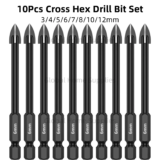 *🔥 סט 10 מקדחים מקצועיים לאריחים/זכוכית/קרמיקה 🔥*