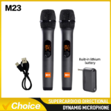 *🎤 מערכת מיקרופון אלחוטי M23 – 2 ערוצים עם מקלט נטען*