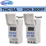 *טיימר דיגיטלי שבועי THC15A – תכנות 7 ימים עם ממסר 220V* ⏰💡