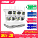 *🎥 מערכת מצלמות אבטחה WiFi חכמה 6MP עדשה כפולה + NVR 8 ערוצים*