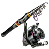 *🎣 סט חכה טלסקופית מקרבון פייבר + גלגל – 1.8 עד 3.6 מטר*