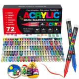 *🎨 סט 72 טושים אקריליים עם ראש מכחול רך – כל הצבעים שתמיד חלמתם עליהם!*