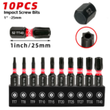 *סט 10 ביטים מגנטיים TORX ממתכת S2 מחוסמת* 🔧