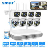 *🎥 מערכת מצלמות אבטחה WiFi חכמה 6MP עדשה כפולה + NVR 8 ערוצים*