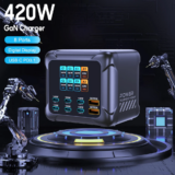 *מטען GaN 420W חכם עם תצוגה דיגיטלית – 6 יציאות טעינה מהירה!* ⚡