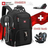 *תיק גב SWISS למחשב נייד 17" – עמיד במים עם טעינת USB* 💼