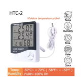*מד טמפרטורה ולחות דיגיטלי LCD עם שעון מובנה* ⏰🌡️