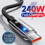 *כבל טעינה מהירה 240W עם תצוגה דיגיטלית LED* ⚡💪