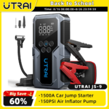 *🚗 סטרטר נייד לרכב + משאבת אוויר 150PSI – UTRAI 1500A*