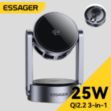 *מטען אלחוטי מגנטי 3 ב-1 Essager – טעינה מהירה 25W* 🔋