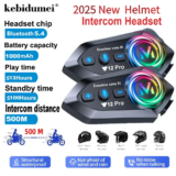 *אינטרקום אלחוטי לקסדת אופנוע Y12 Pro – שיחות דיבורית ומוזיקה בנסיעה!* 🏍️🎧