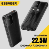 *פאוור בנק 20000mAh עם 2 כבלים מובנים – Essager* 🔋